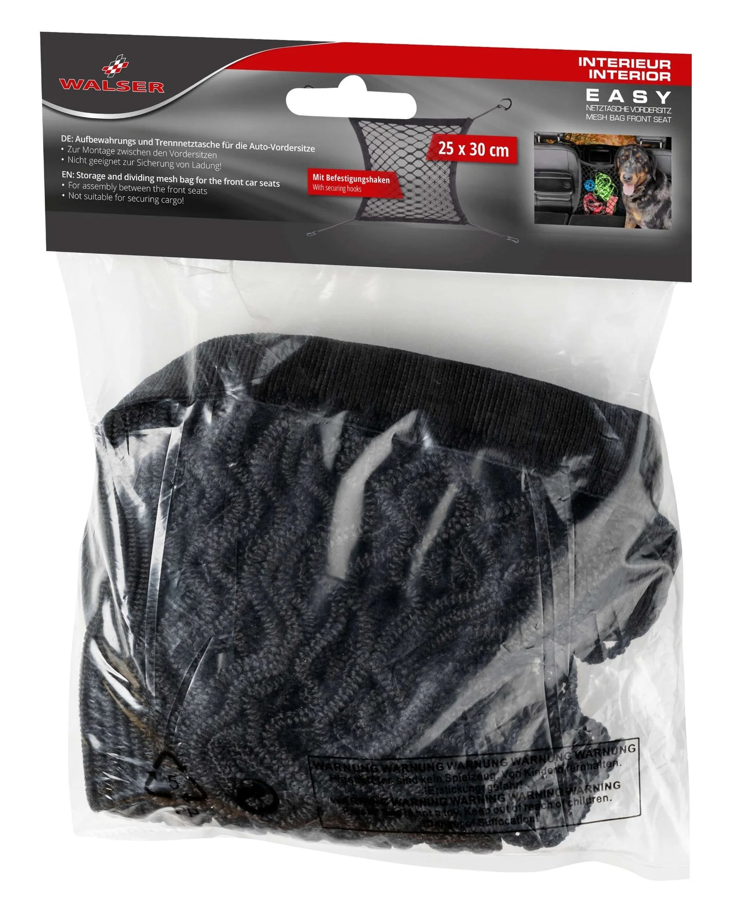 Transportnetz / Organizer‑Netz für Vordersitze 25×30 cm – Auto Ablagenetz
