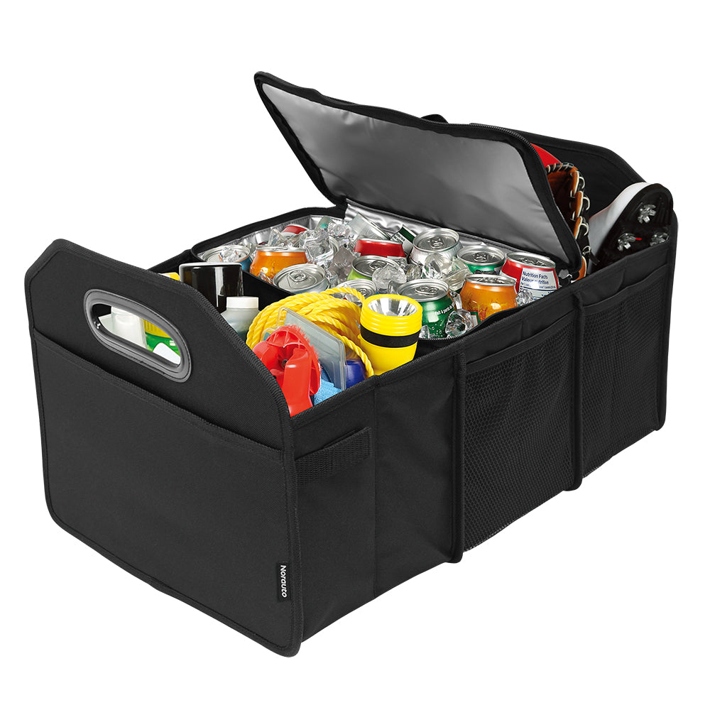 Faltbarer Kofferraum‑Organizer mit Deckel & Kühltasche (Norauto)