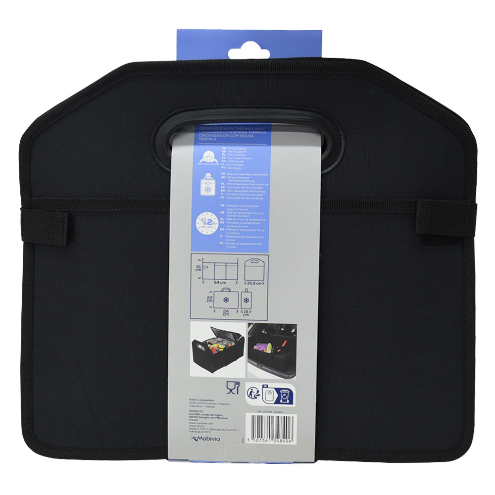 Faltbarer Kofferraum‑Organizer mit Deckel & Kühltasche (Norauto)